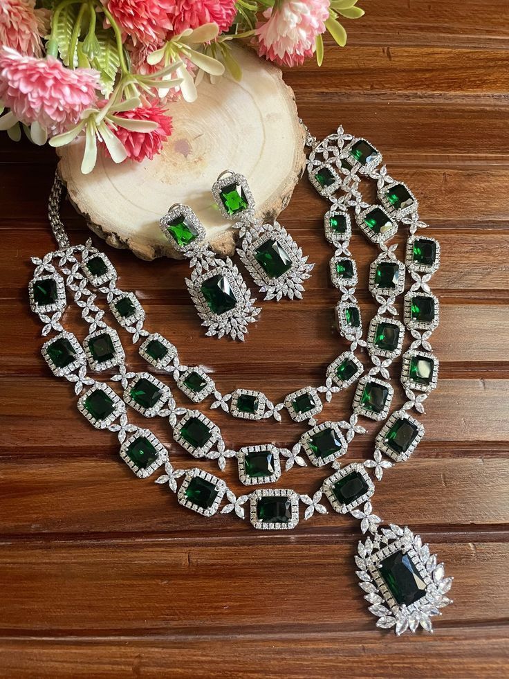 AD Stone Combo Necklace Set